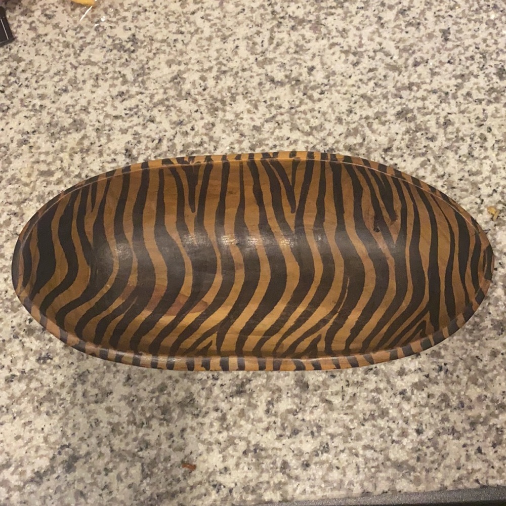 Decorative Zebra-Stripe Accent Tray - Brown & Black - Picture 9 of 11